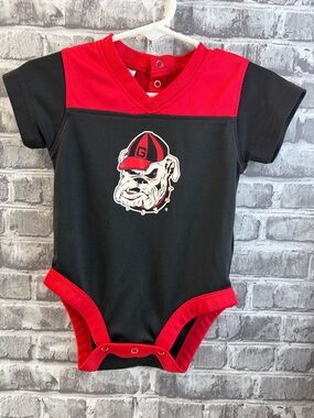 Rivalry Threads Black & Red Bulldog Infant One-Piece Bodysuit‎